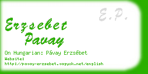 erzsebet pavay business card